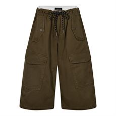 HAUTE L`AMITIÉ SHORTS, PULL ON CARGO BERMUDAS, ARMY
